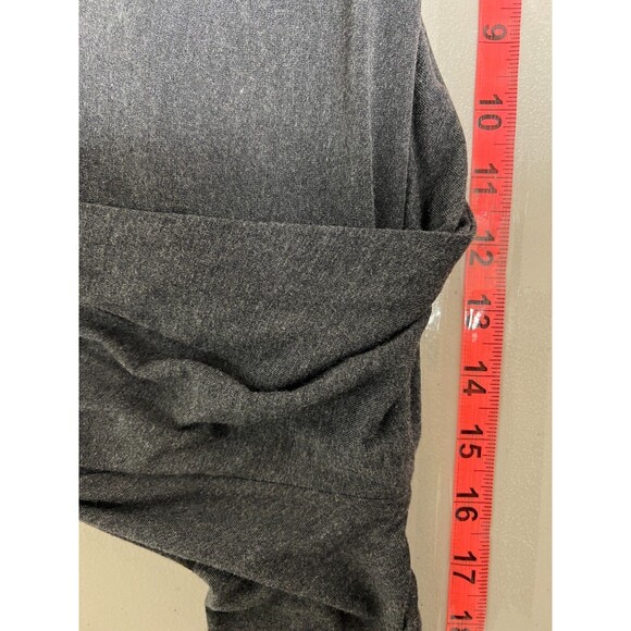 FRAME Charcoal V-Neck Twist Front Top Small Ruched Modal Long Sleeve Blouse NWOT - Picture 12 of 14